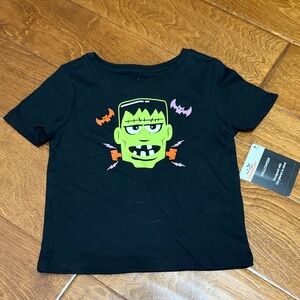 NWT Size 2T Way to Celebrate Black Tee with Green Monster Design